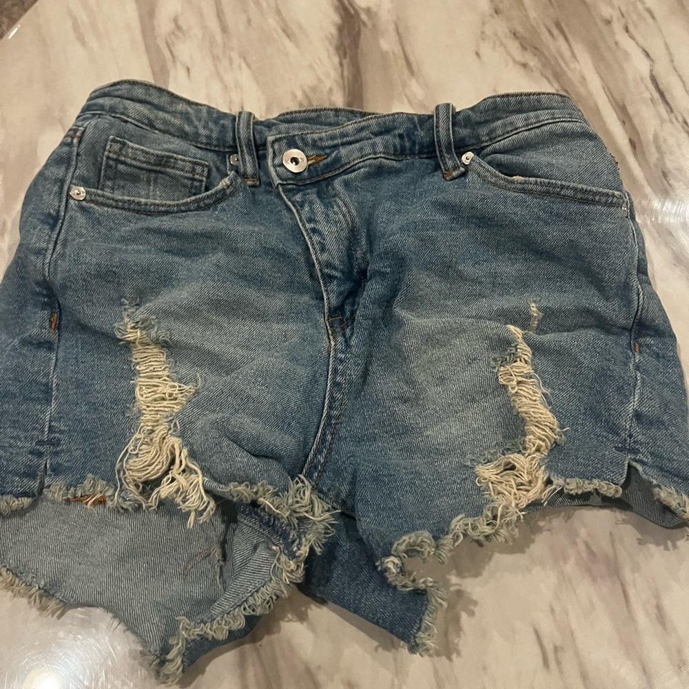 Kendall & Kylie Blue Distressed Jean Shorts